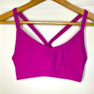 Fuchsia cotton blend sports bralette